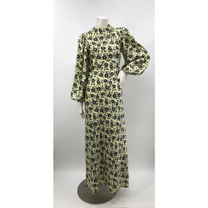 ASOS Design Yellow Black Floral Asian Inspired Satin Maxi Dress Womens 2